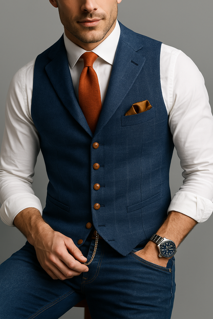 Men's Tweed Waistcoat Vest | Checked
