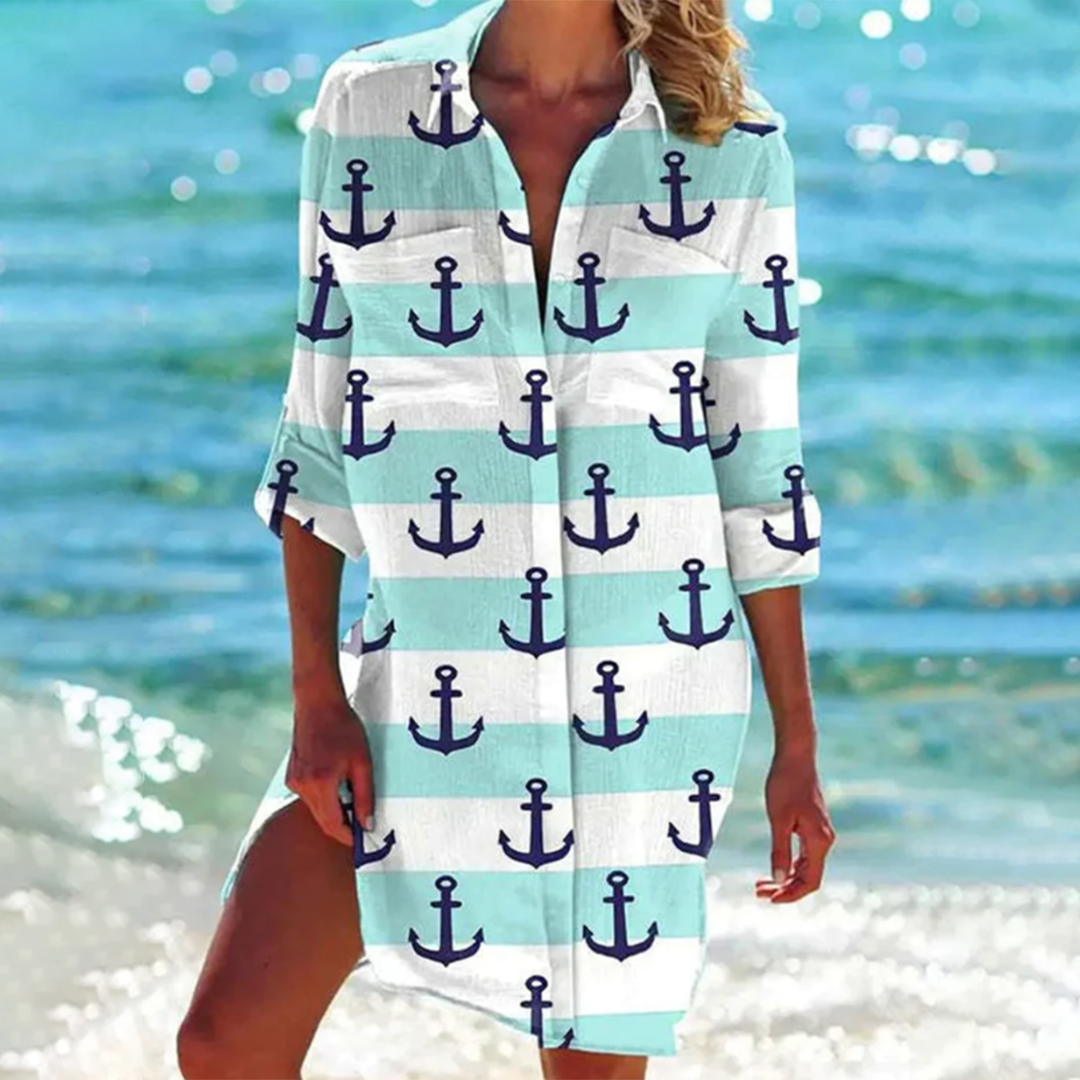 Women's Casual Loose Fit Shirt Dress | Long Sleeves