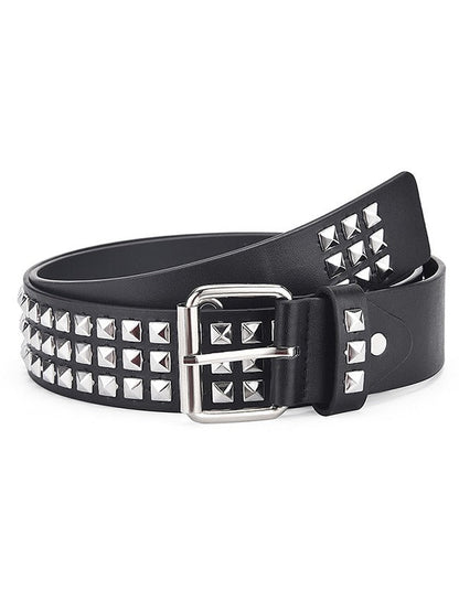 Hip Pop Metal Embellished Eyelet Buckle Belt