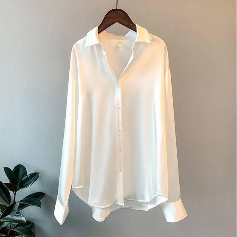 Women's Formal Long Sleeve Blouse with Collar | Relaxed Fit