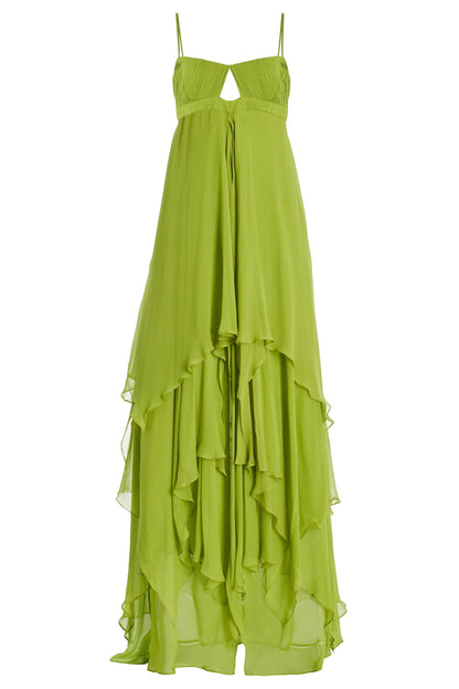 Ruffle Maxi Dress with Spaghetti Straps for Women - Luce