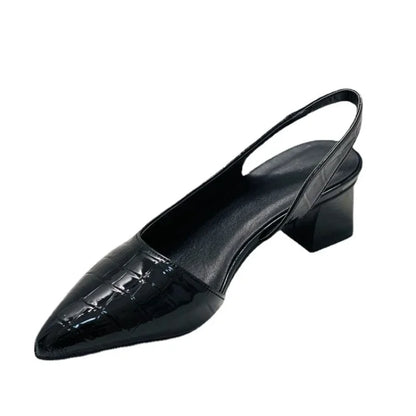 Women's Slingback Pointed Toe Sandals | Chunky Low Heels