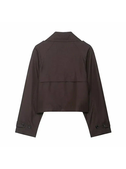 Women's Short Trench Jacket | Double Breasted