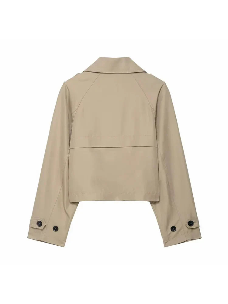 Women's Short Trench Jacket | Double Breasted