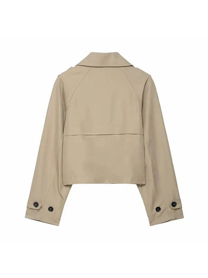 Women's Short Trench Jacket | Double Breasted