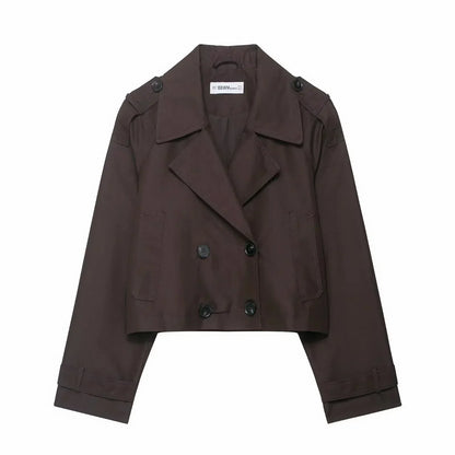Women's Short Trench Jacket | Double Breasted