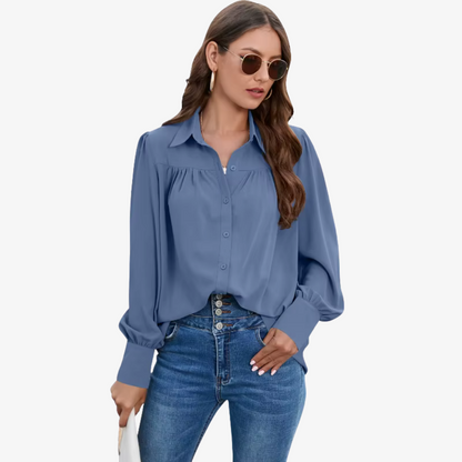 Women's Casual Button-Down Blouse | Long-Sleeve