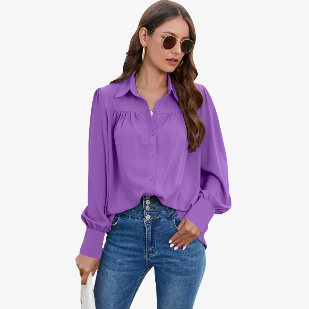 Women's Casual Button-Down Blouse | Long-Sleeve