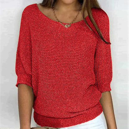 Women's Casual Knitted Blouse | 3/4 Sleeve
