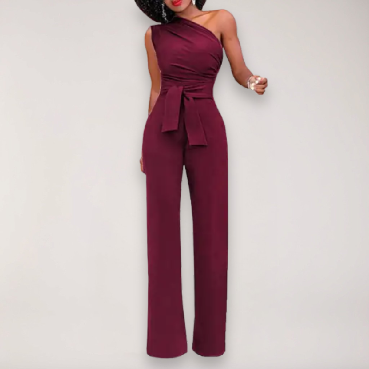 Women's One Shoulder Jumpsuit | Draped Fit