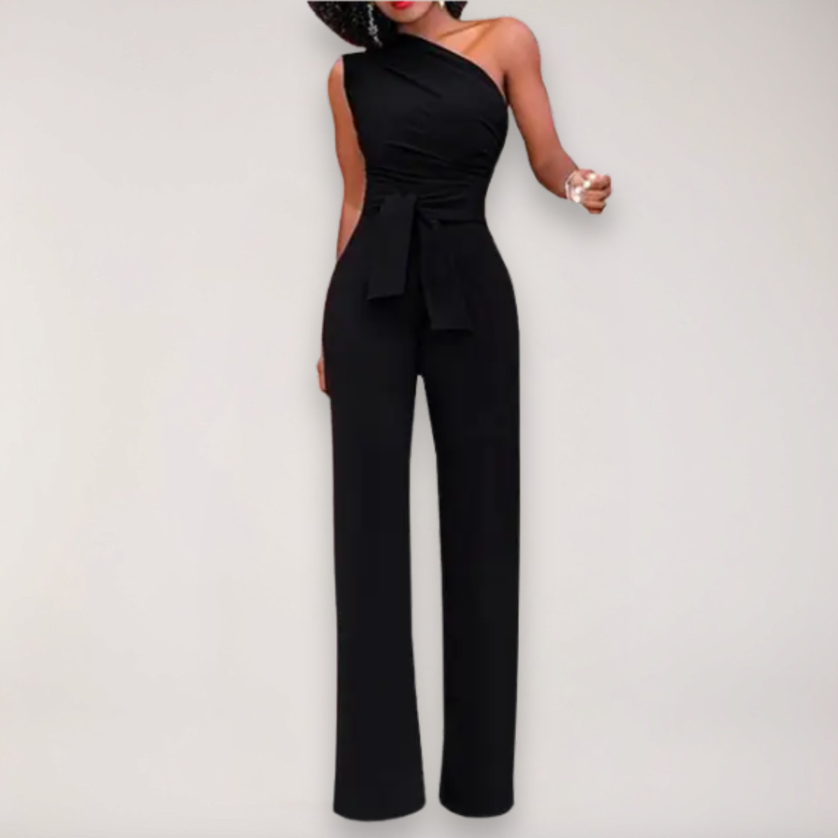 Women's One Shoulder Jumpsuit | Draped Fit