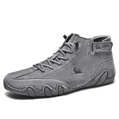 Men's High-Top Barefoot Shoes | Lacing and Velcro Closure