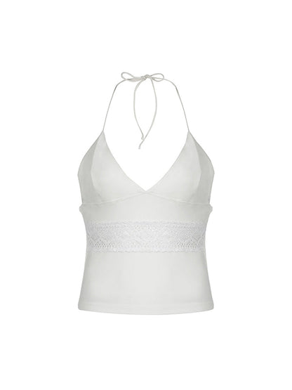 Classic White V-Neck Breast Shape Slim Cami Top