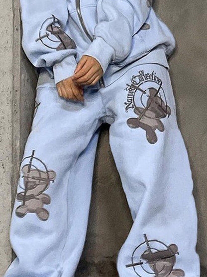 Multi Color Y2K Bear Print Sweatpants