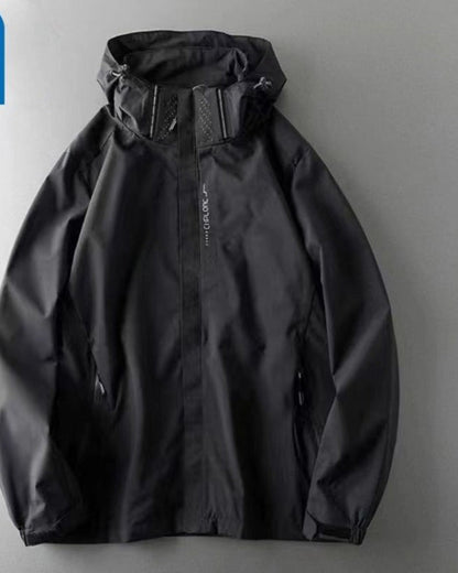 Waterproof Hooded Jacket with Zipper for Women - Marcia