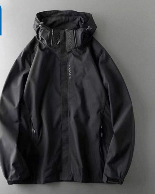 Waterproof Hooded Jacket with Zipper for Women - Marcia