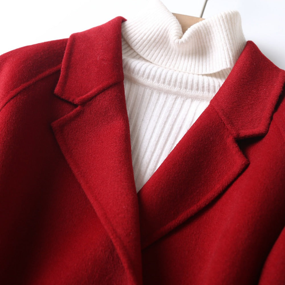 Double Breasted Wool Blend Coat for Women - Daria