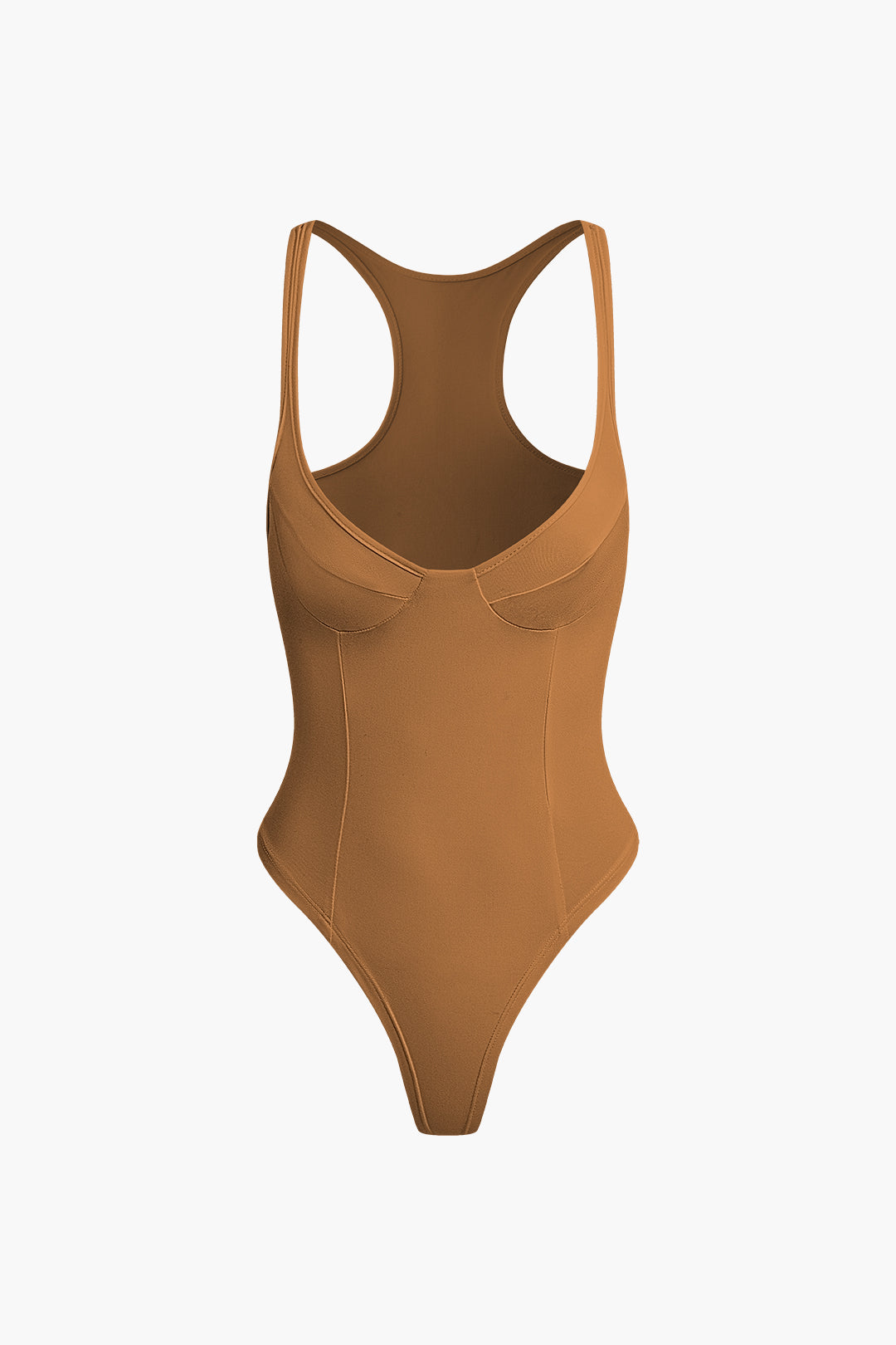 Color sólido Bodysuit de bustier profunda con cuello en V