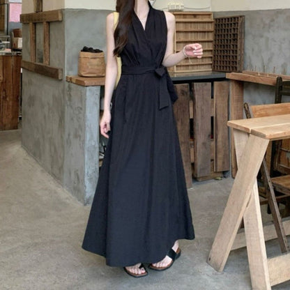 Sleeveless Maxi Dress with Belt for Women - Lidia