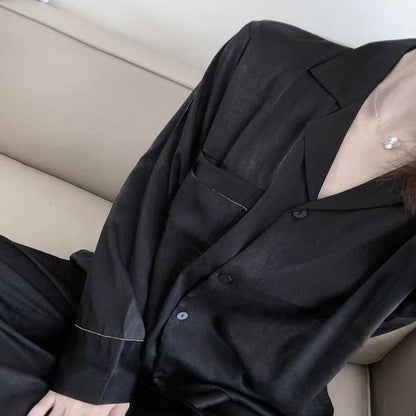 Satin Long Sleeve Pajama Set for Women - Claudia