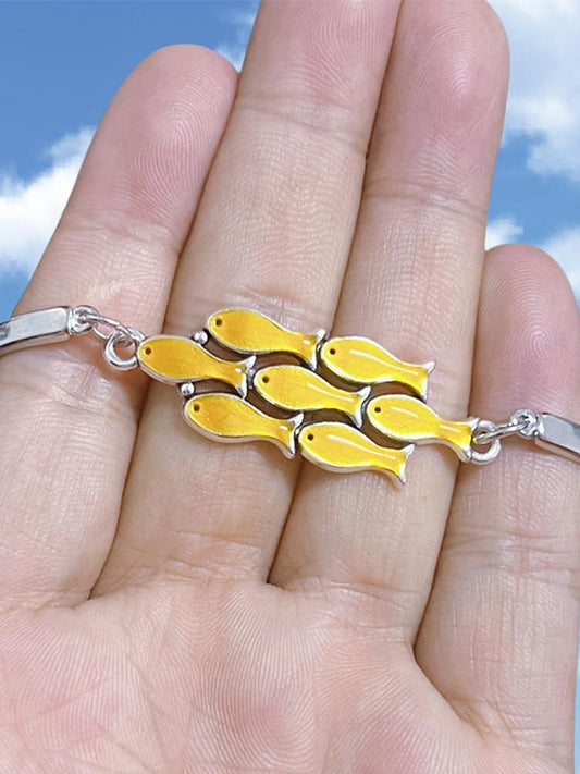 Yellow Vintage Cute Gold Fish Bracelet