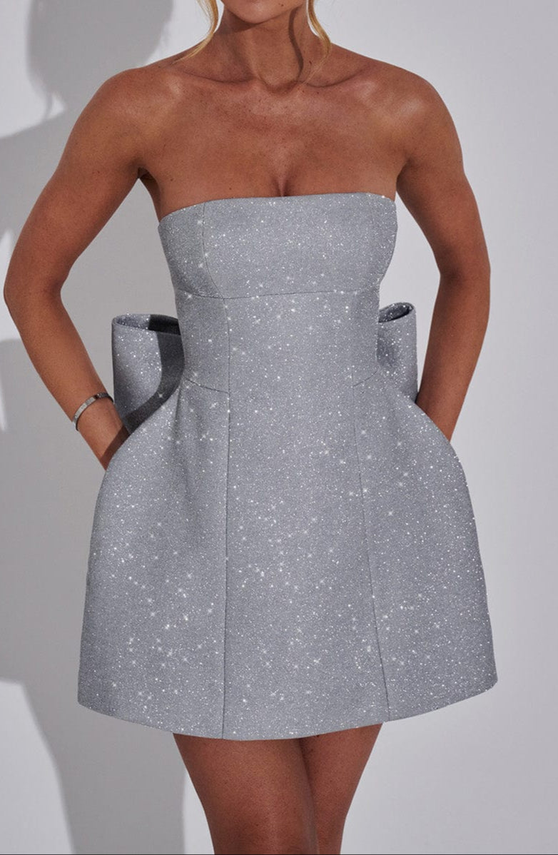 Graziosa Mini Dress - Silver Sparkle