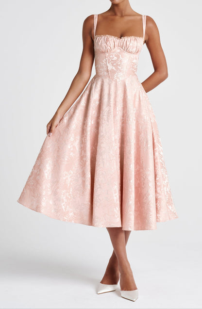 Genevra Midi Dress - Soft Peach