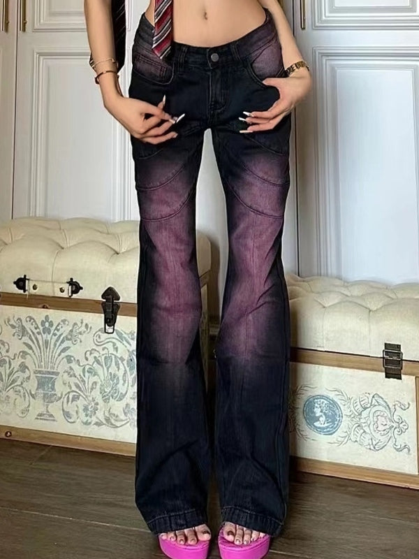 Ombre Purple Y2K Bloque Slim Slark Jeans