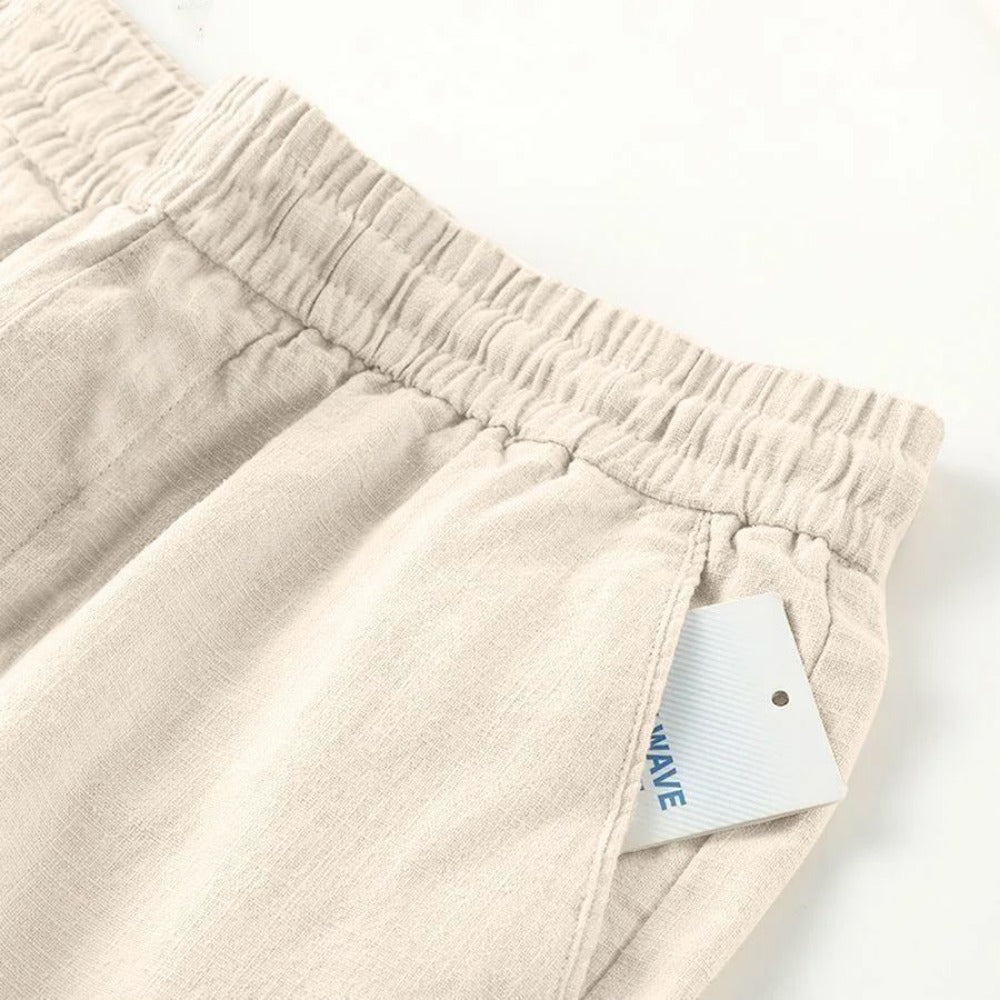 Linen Elastic Waist Pants for Women - Ylenia