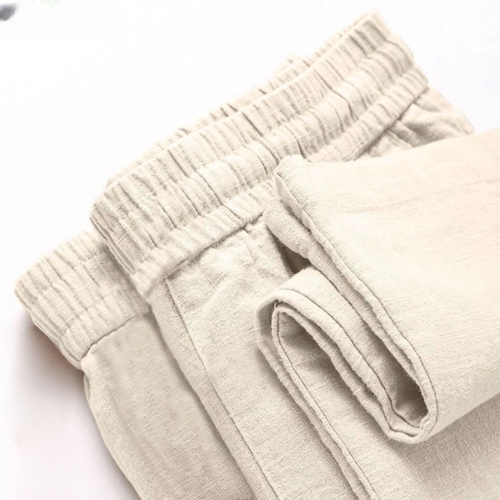 Linen Elastic Waist Pants for Women - Ylenia