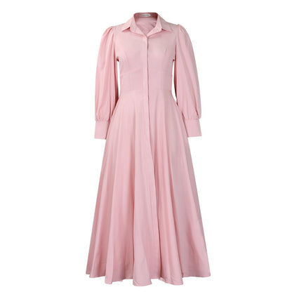 Button Down Maxi Dress with Long Sleeves for Women - Olga