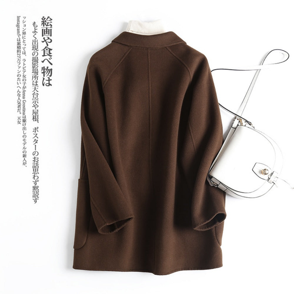 Double Breasted Wool Blend Coat for Women - Daria