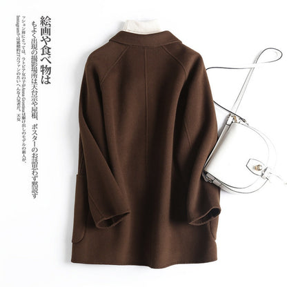 Double Breasted Wool Blend Coat for Women - Daria