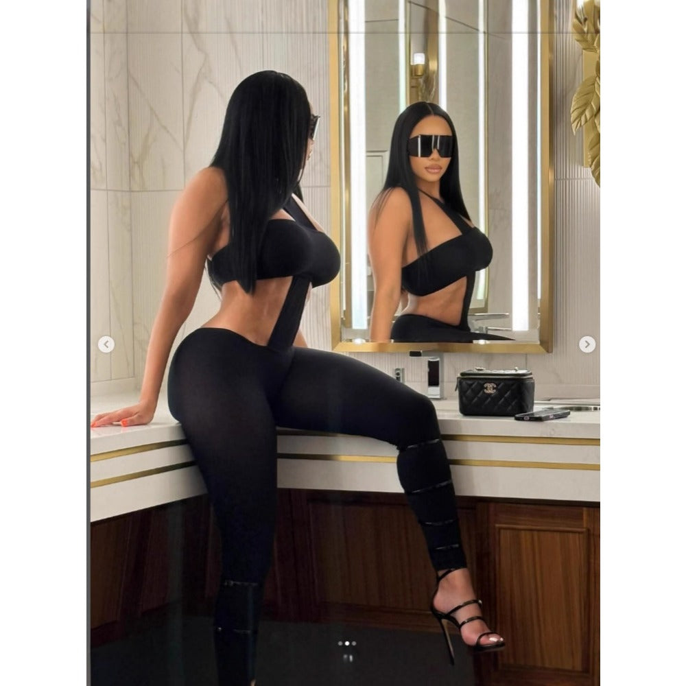 Cut Out Jumpsuit with Sleeveless Design for Women - Evelina