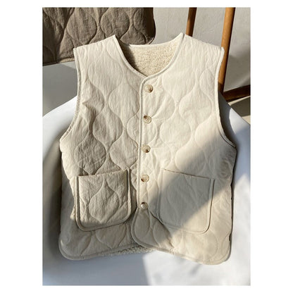 Reversible Quilted Jacket with Fleece Lining for Women - Oria