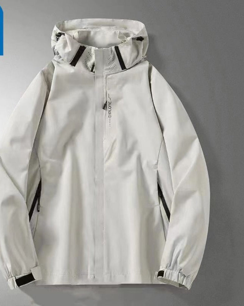 Waterproof Hooded Jacket with Zipper for Women - Marcia