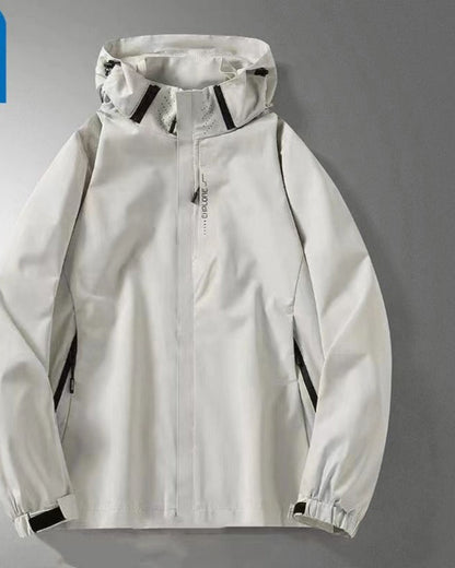 Waterproof Hooded Jacket with Zipper for Women - Marcia