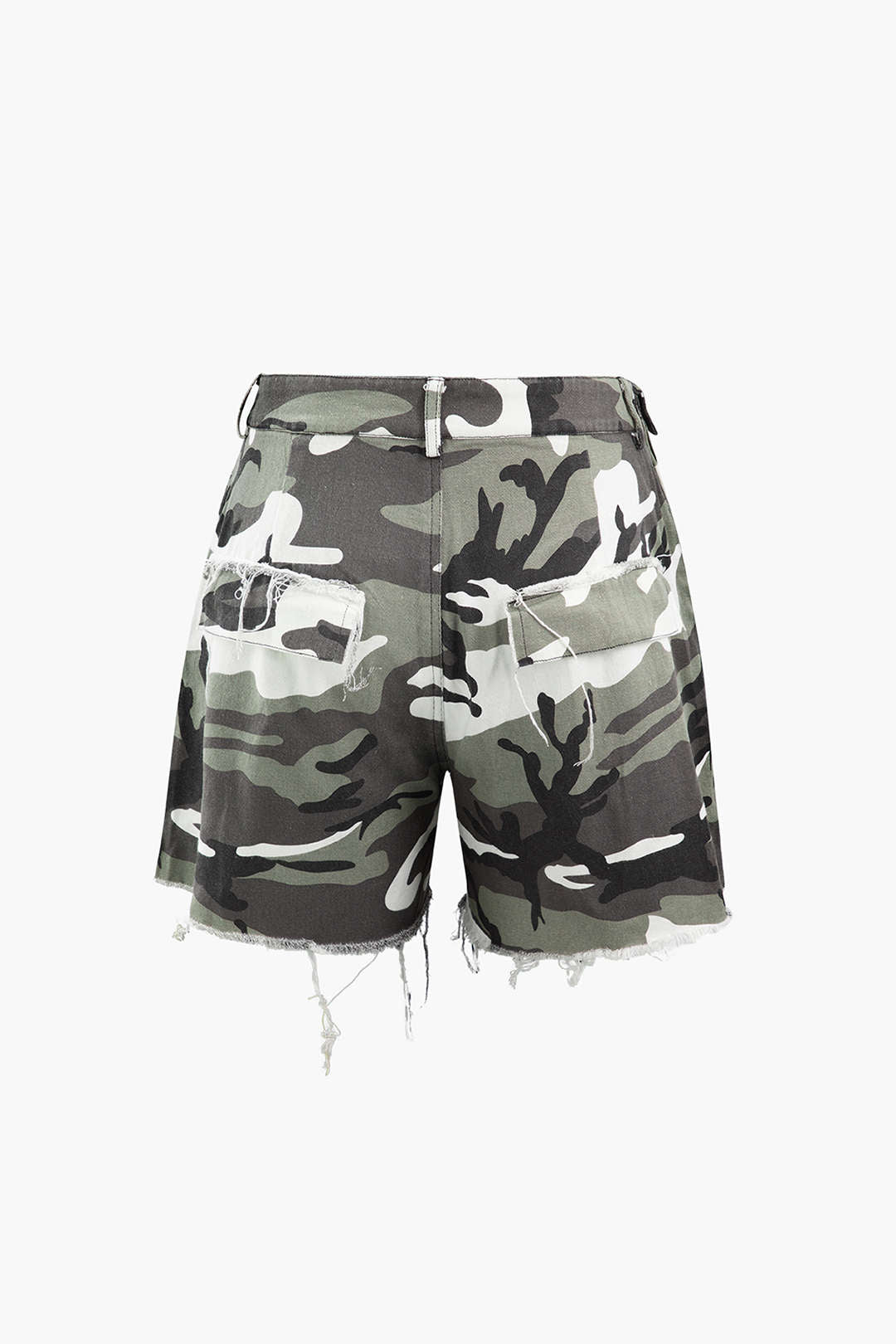 CAMO retro destruyó los pantalones cortos de carga atados