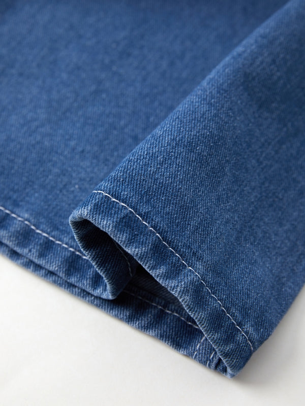 Blue Vintage Effect Washed DeNim Overys