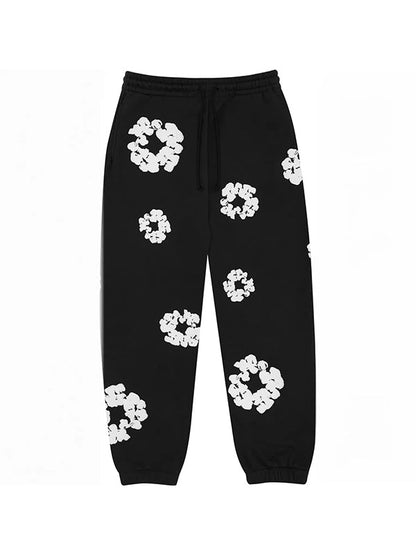 Pantalones deportivos con estampado floral multicolor de los años 2000