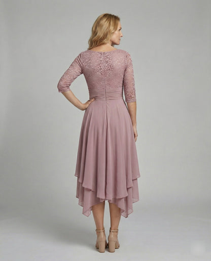 Women's Midi Evening Dress | 3/4 Sleeves