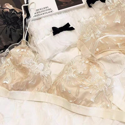 Floral Lace Bra and Panty Set for Women - Clelia