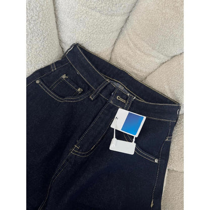 Dark Blue Wide Leg Denim Jeans for Women - Costanza