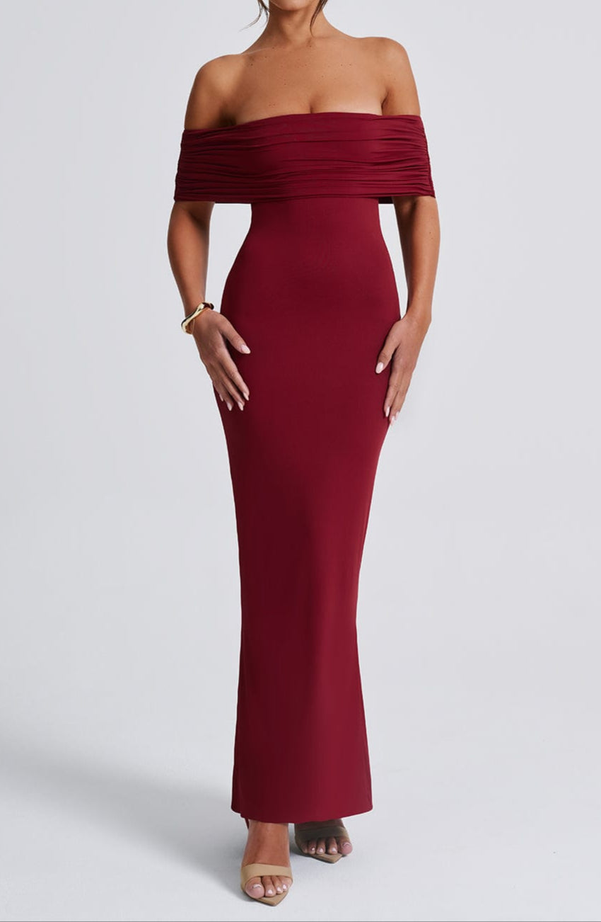 Mariella Maxi Dress - Burgundy