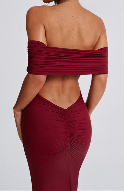 Mariella Maxi Dress - Burgundy