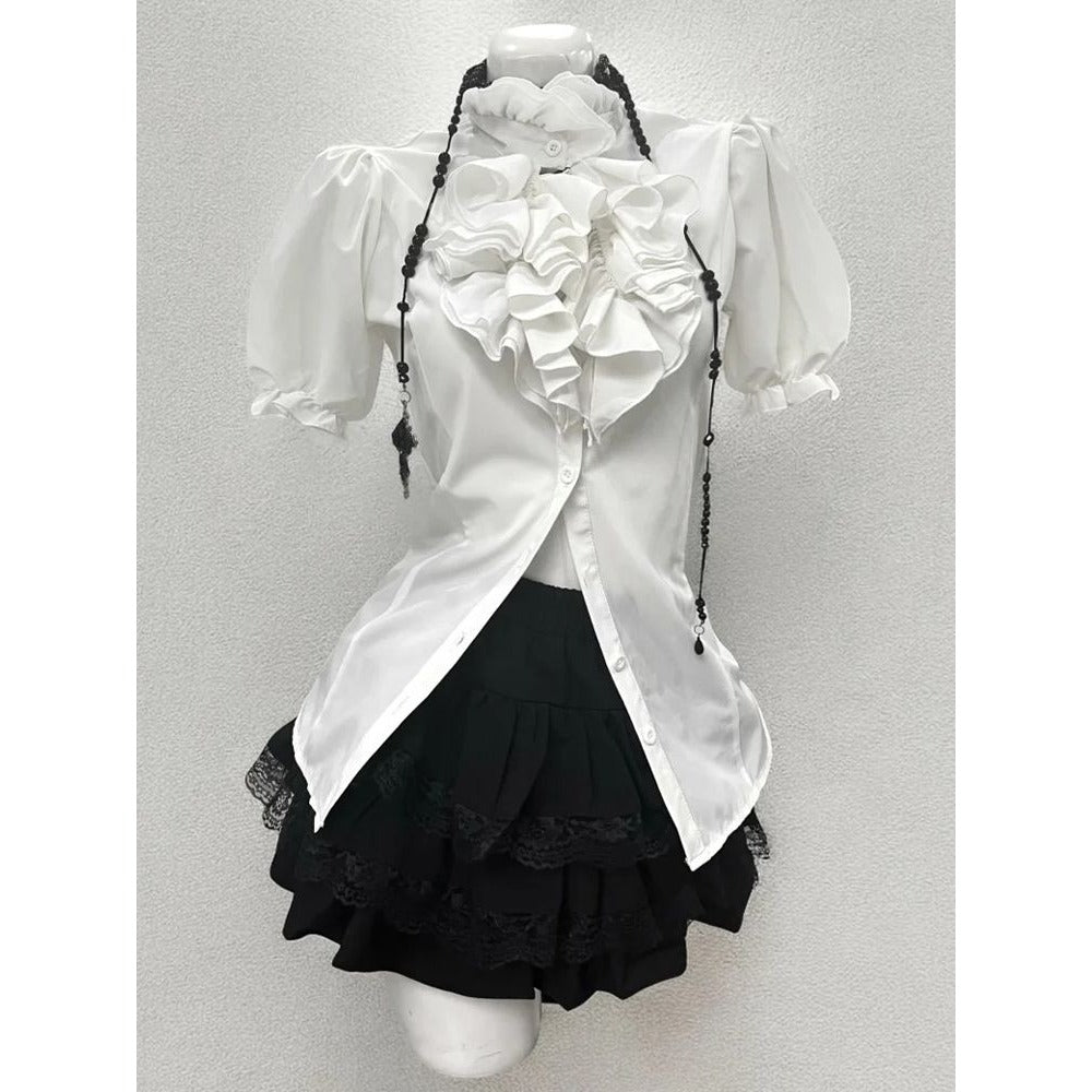 Black and White Three Piece Skirt Set for Women - Ide