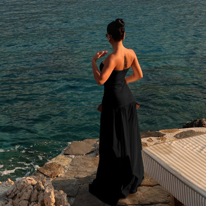 Strapless Maxi Dress with Cut Out for Women - Isabella