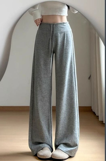Wide Leg Lounge Pants with Drawstring for Women - Roberta