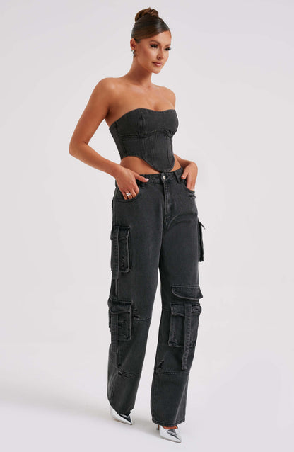 Rafaella Cargo Pant - Black