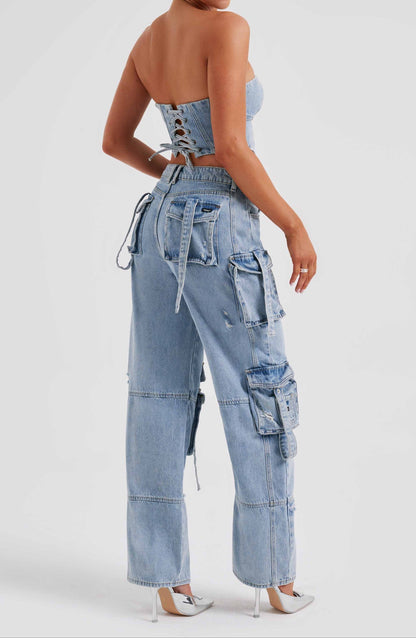 Lucia Cargo Pant - Blue
